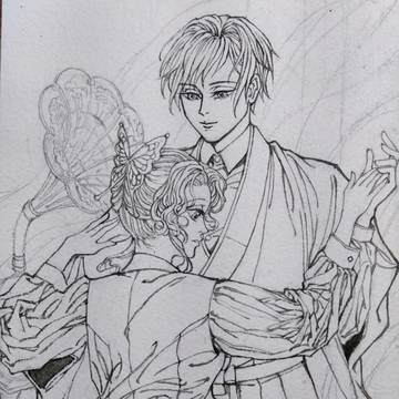 ぎゆしの小説の挿絵ラフ