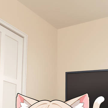 香箱座りするネコマタちゃん