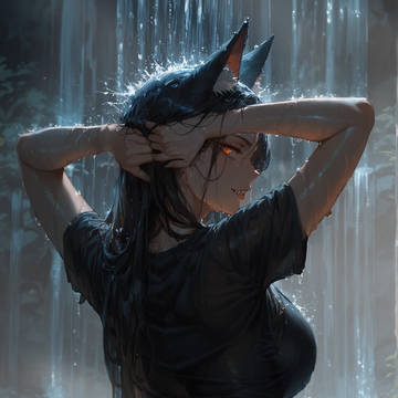 Ket under the waterfall
