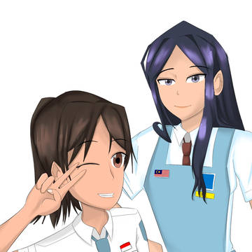 インドネシアとマレーシアの女子高生