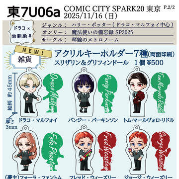 11/16 COMICCITYSPARK20 day2 お品書き