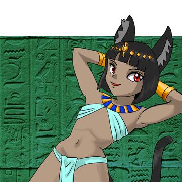 褐色エジプト猫耳ロリ