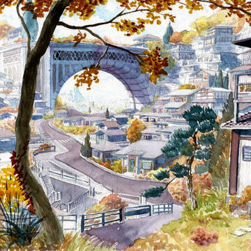 秋の町