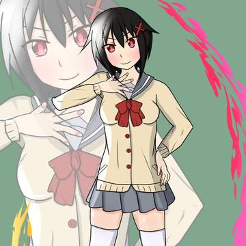うちの子変身ヒロインの制服姿(七瀬 朱音)