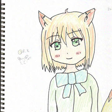 水彩色鉛筆でノースちゃん
