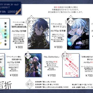 【11/16 OVER the GALAXIAS 7】お品書き