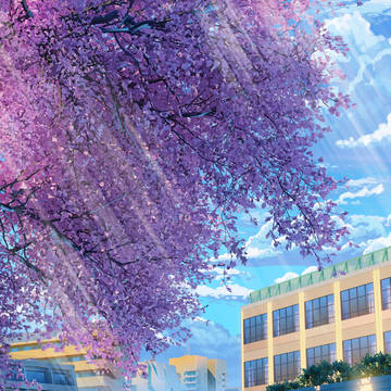 桜の学校背景