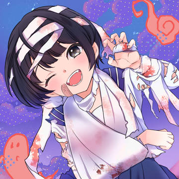 skeb 黒髪セーラー服の子のハロウィン