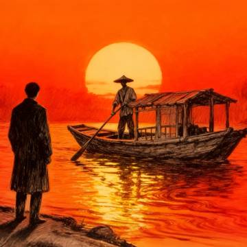夕阳渡船