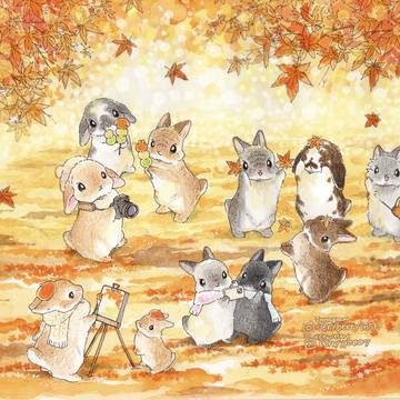 うさぎさんの紅葉狩り🍁🐰🍁