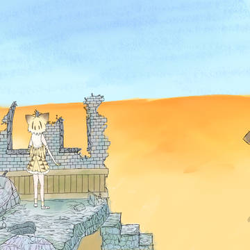 sand cat in waste land