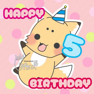 【きつねのきぃまろ】お誕生日イラスト