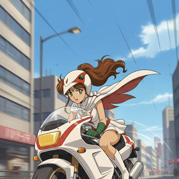 Makoto Kino as G6 in bike