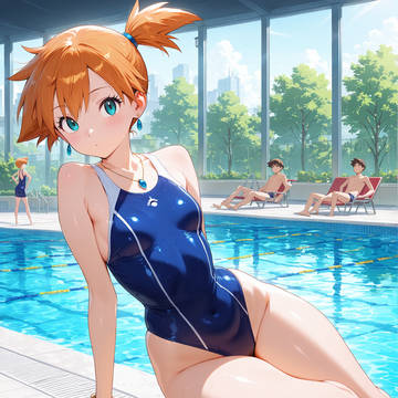 Misty by the pool ☀️💦