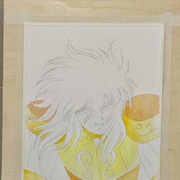 聖闘士星矢・キグナス氷河（水彩WIP・装甲の進捗）