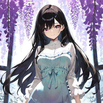 【フリー素材】藤の庭 ドレスver.