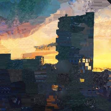 ビルと夕景