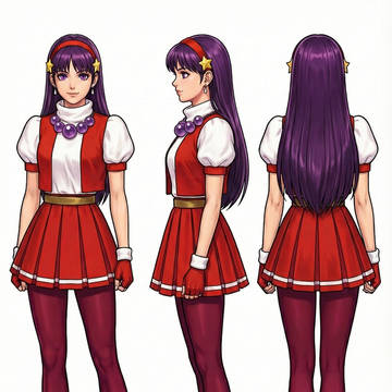 KOF97 麻宫雅典娜三视图