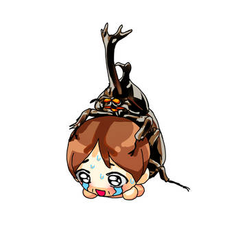 カブトムシで処女を散らすおえちゃん