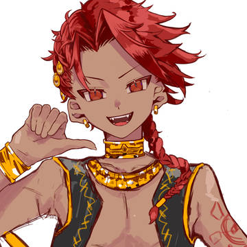 褐色赤髪男子