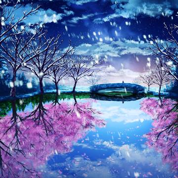 桜と吹雪