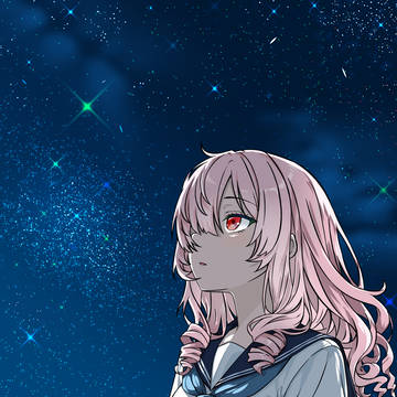 星空を見る少女