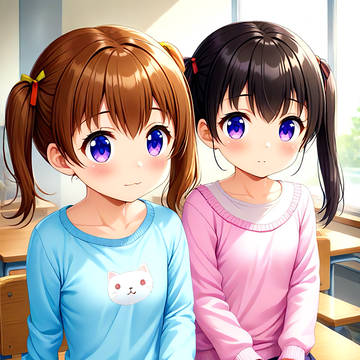午後の教室の小学生!