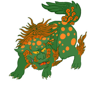 和彫り　唐獅子・土蜘蛛