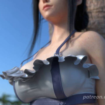 Tifa shows off her boobs