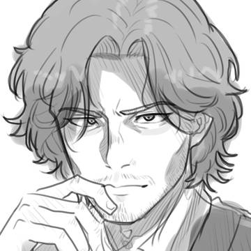 常時切れ気味(に見える)おじさん描いた