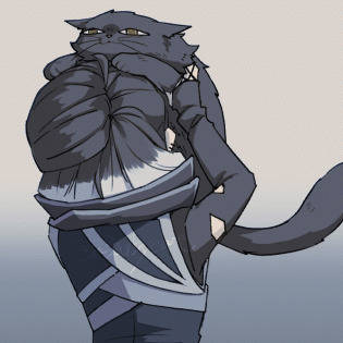 cat huffing