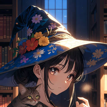 【薄灯りの図書館で】