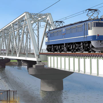 EF65PF(EF65 2088号機 新金線 新中川橋梁)