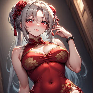Thick Anime Mother In Cheongsam