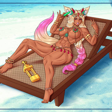 Tanned Ahri Jewelry Bikini