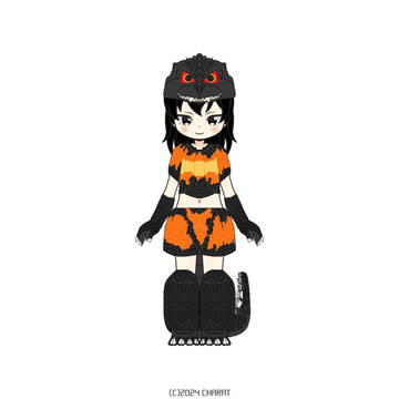 【CHARAT+ペイント】バーニングゴジラ(擬人化)