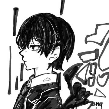 リンバス白黒横顔縛り