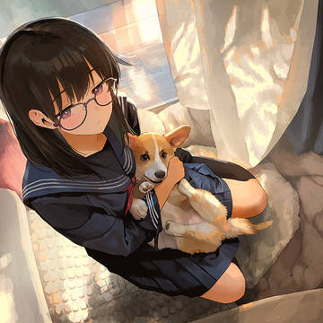 👧🐶