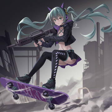 Miku crossing the battlefield!