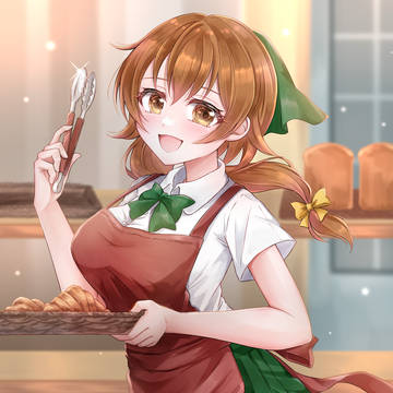 パン屋で働く可愛い娘