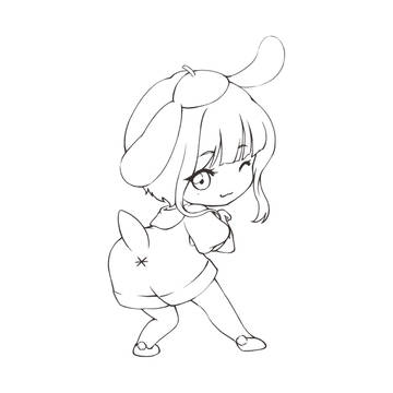 ポムポムプリンのコスプレをした女の子
