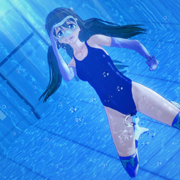 水中撮影に挑戦する桜坂しずくさん