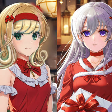 ユウナとアサカのクリスマス服