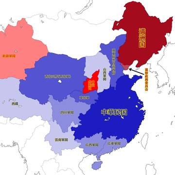 北支事変開戦前の支那全図