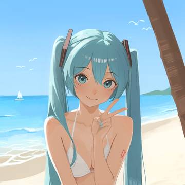 ビーチ　初音ミク☀️