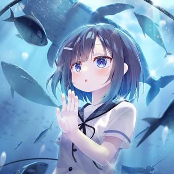 水族館でフユちゃんとデート中