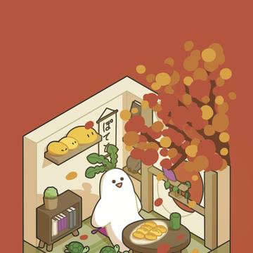 紅葉もお芋も