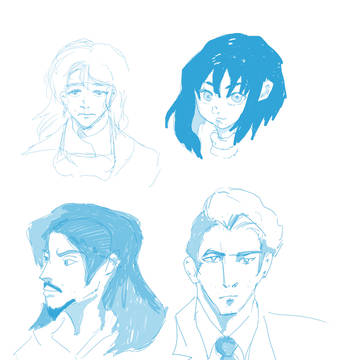 random people drawings blue