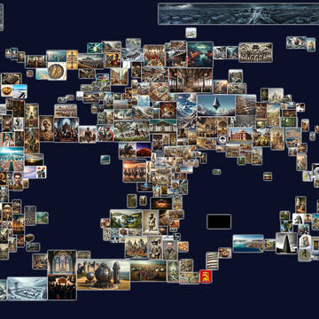 環状世界地図：画像世界地図_3159年【架空世界】