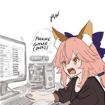タマモが自分のMMRがどんどん下がっていくのを見る